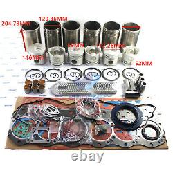 6D15(T) Engine Rebuild Kit For Mitsubishi Excavator Piston No. ME032870 with Liners