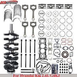 Engine Rebuild Kit For Hyundai Kia G4KJ Crankshaft+Conrods+Pistons +Gasket -SET