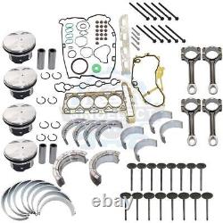 Engine Rebuild Kit Overhaul Gasket Pistons Valves For Buick Chevrolet GMC 2.4L