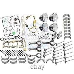 Engine Rebuild Kit Overhaul Gasket Pistons Valves For Buick Chevrolet GMC 2.4L