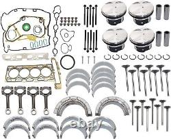 Engine Rebuild Overhaul Pistons Valves Seals Kit For Buick Chevrolet GMC 2.4L