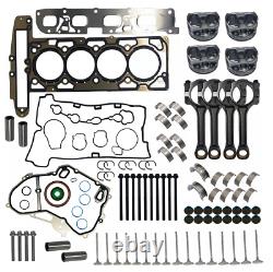 Engine Rebuild Overhaul Pistons Valves Seals Kit For Buick Chevrolet GMC 2.4L