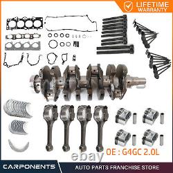 G4GC 2.0L Engine Overhaul Rebuild Kit & Crankshaft & Connecting Rods for Hyundai