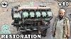 Mercedes V10 Engine Restoration In Budget How To Rebuild Destroyed Truck Engine With Basic Tools