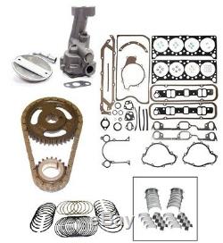 Pontiac 400 Engine Kit Pistons+Rings+Timing+Oil Pump+Rod/Main Bearings+Gaskets