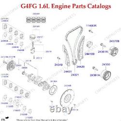 Ensemble de révision de la reconstruction du moteur G4FG 1.6L Ensemble de vilebrequin / bielles pour Hyundai Kia