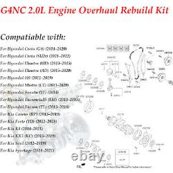 Ensemble de révision de la révision du moteur G4NC 2.0L vilebrequin bielles pour Hyundai Kia